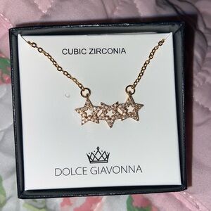 Gold Star Cubic Zirconia Necklace